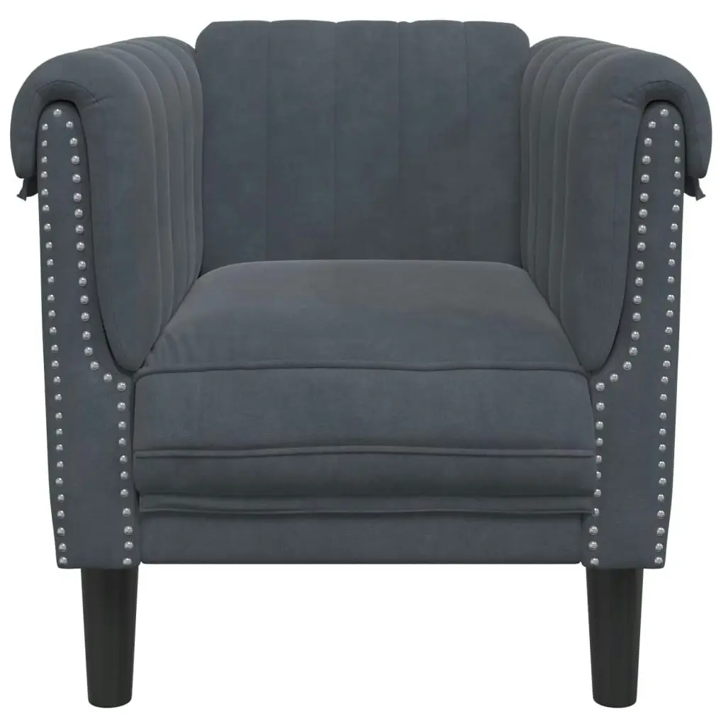 Sofa Chair Dark Grey Velvet 372566