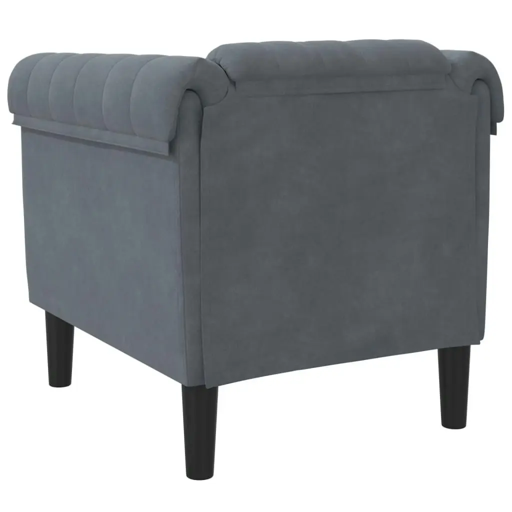 Sofa Chair Dark Grey Velvet 372566