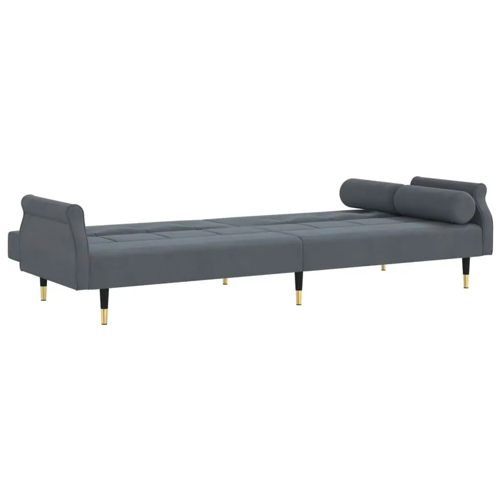 Sofa Bed with Cushions Dark Grey Velvet 351858