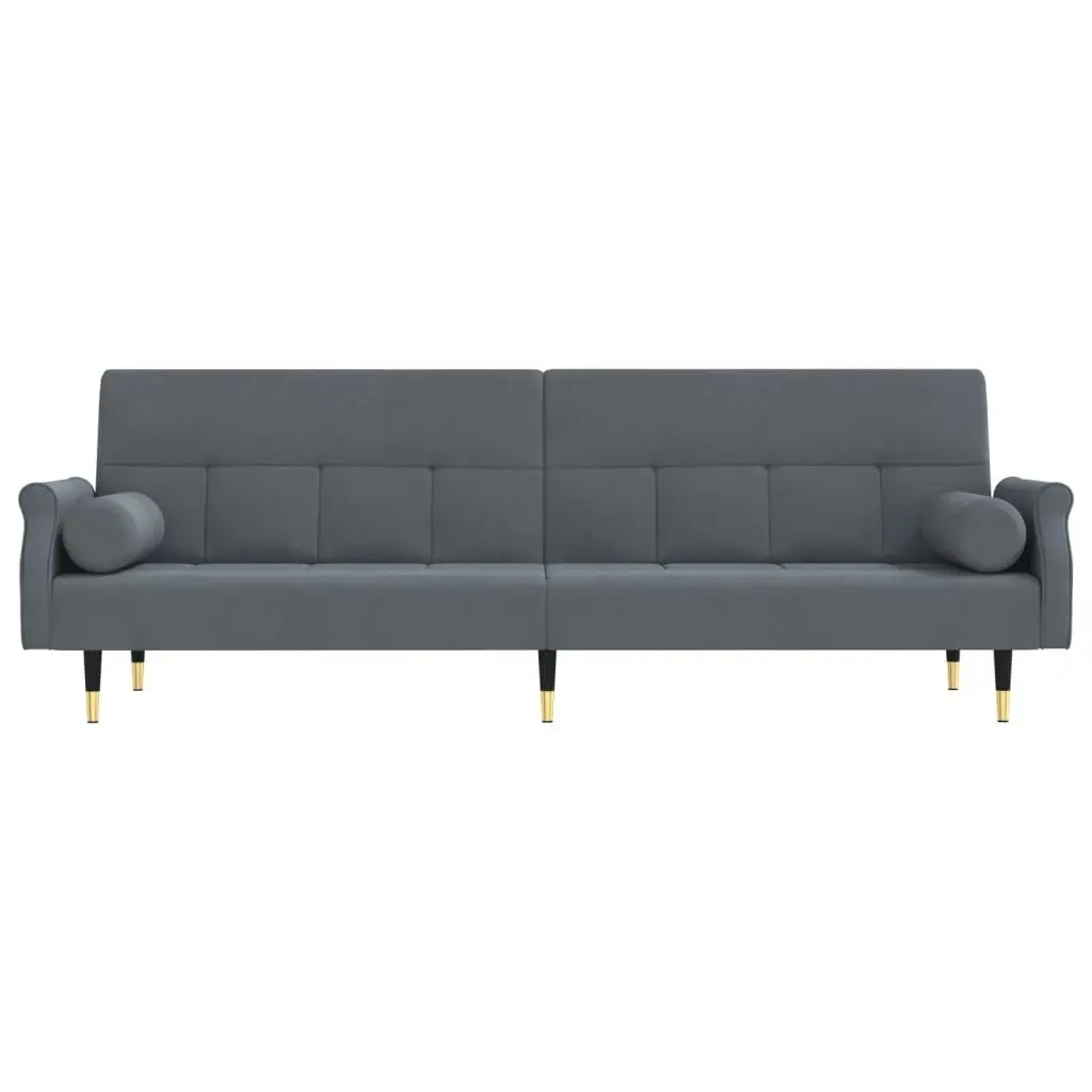 Sofa Bed with Cushions Dark Grey Velvet 351858