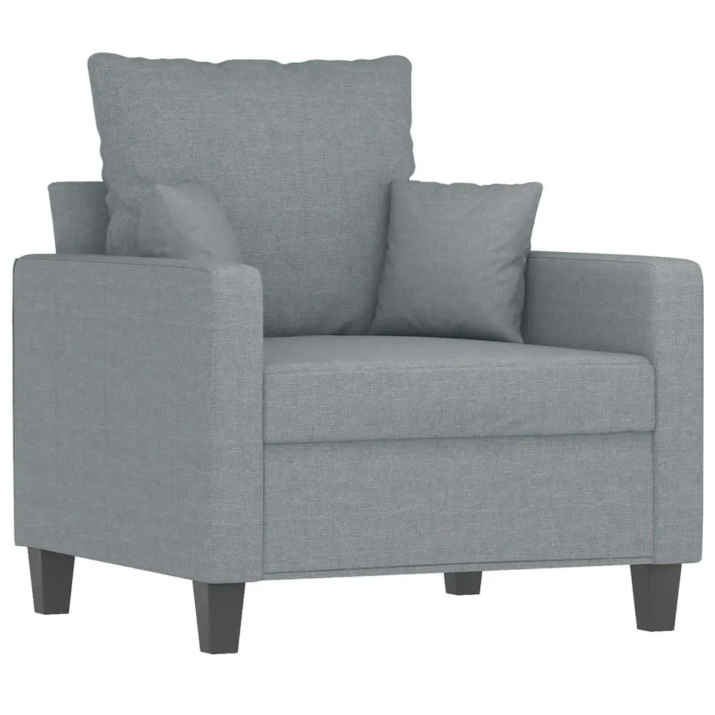 Sofa Chair with Footstool Light Grey 60 cm Fabric 3201081