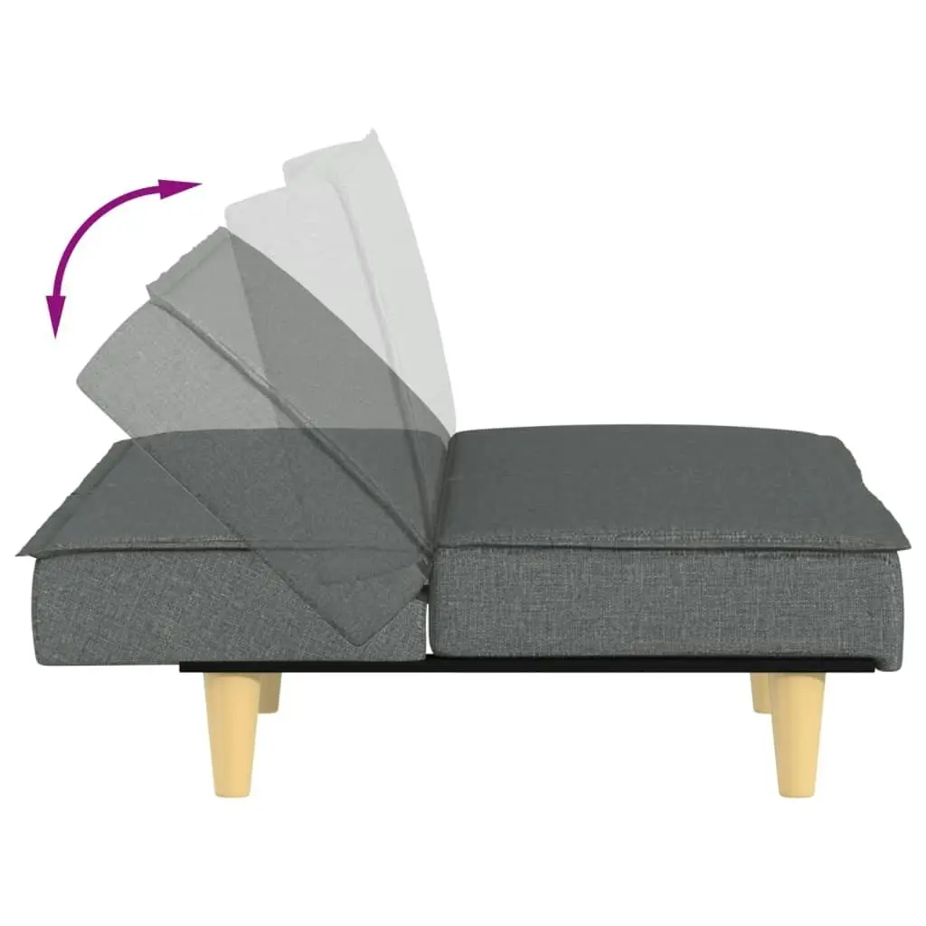 Sofa Bed Dark Grey Fabric 351901