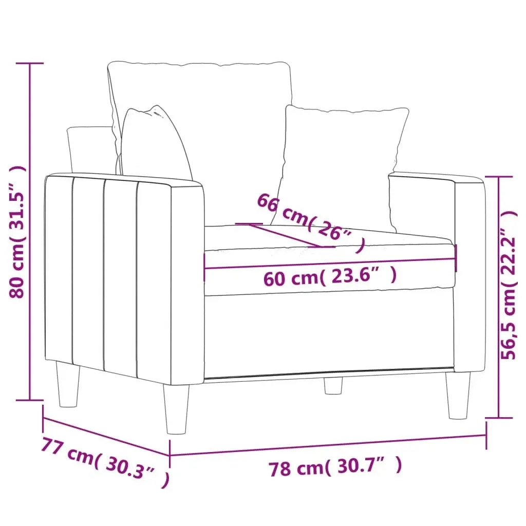 Sofa Chair Dark Grey 60 cm Velvet 359284