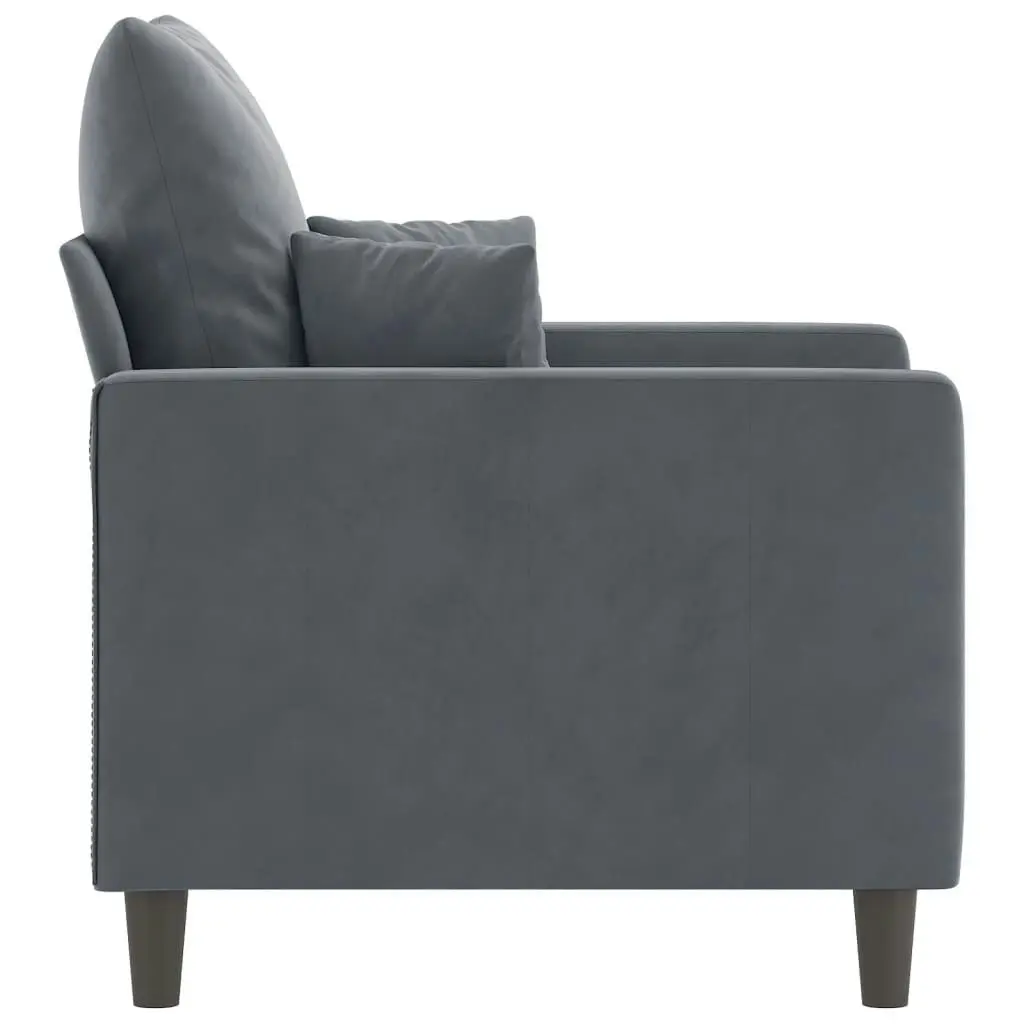 Sofa Chair Dark Grey 60 cm Velvet 359284