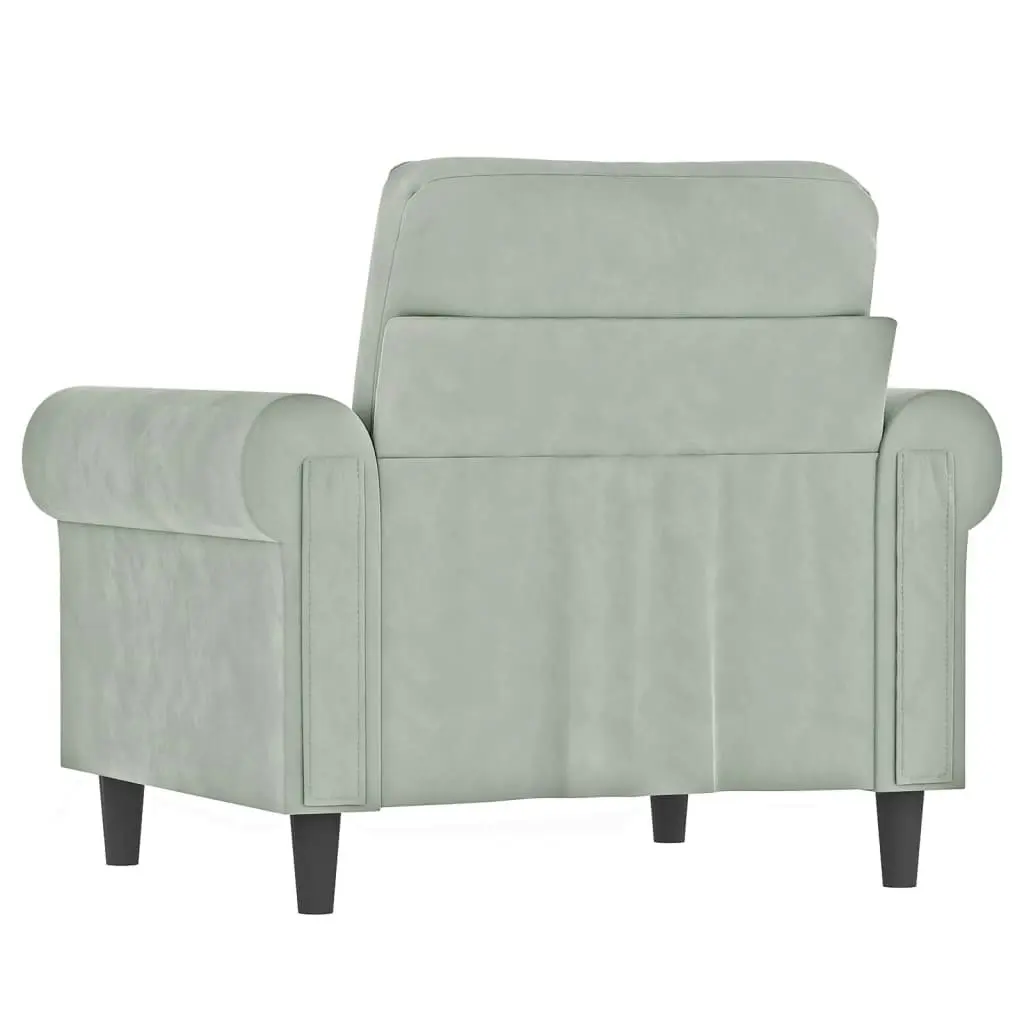 Sofa Chair Light Grey 60 cm Velvet 359509