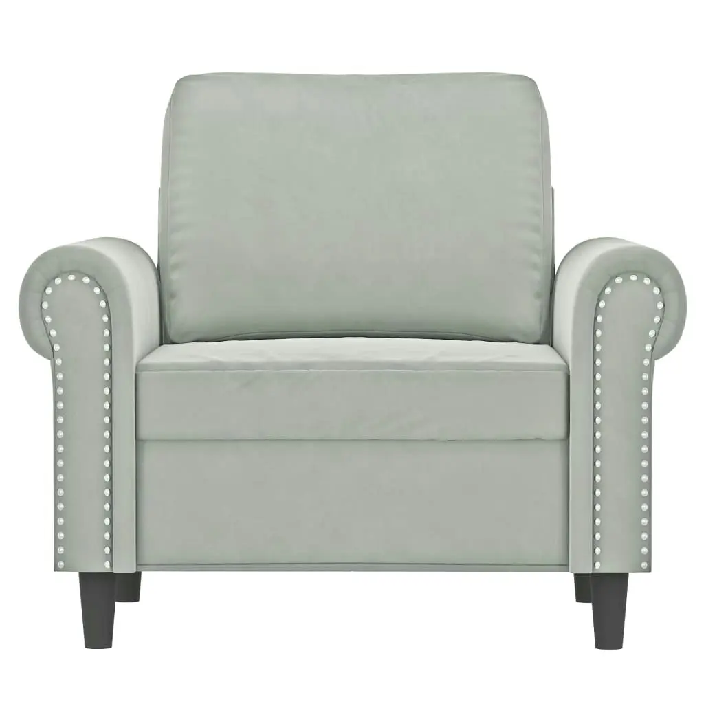 Sofa Chair Light Grey 60 cm Velvet 359509