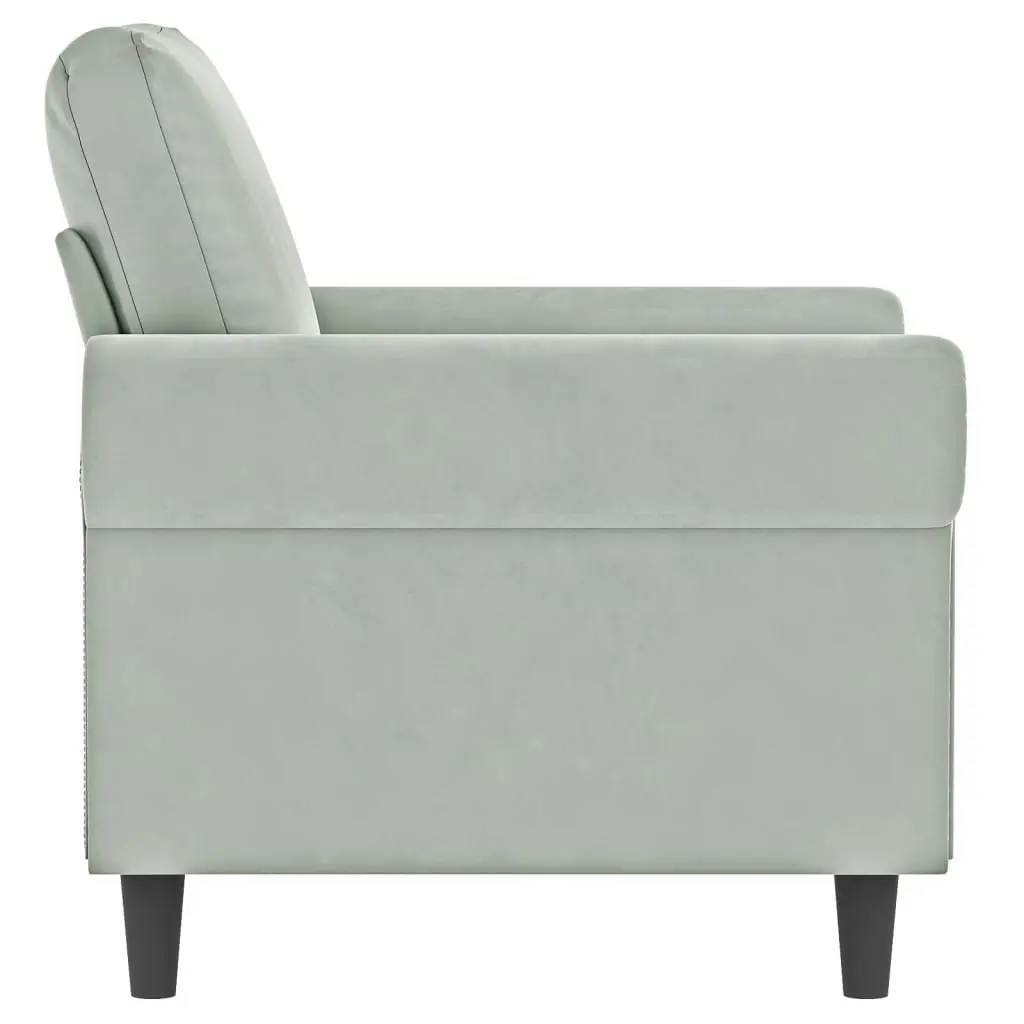 Sofa Chair Light Grey 60 cm Velvet 359509