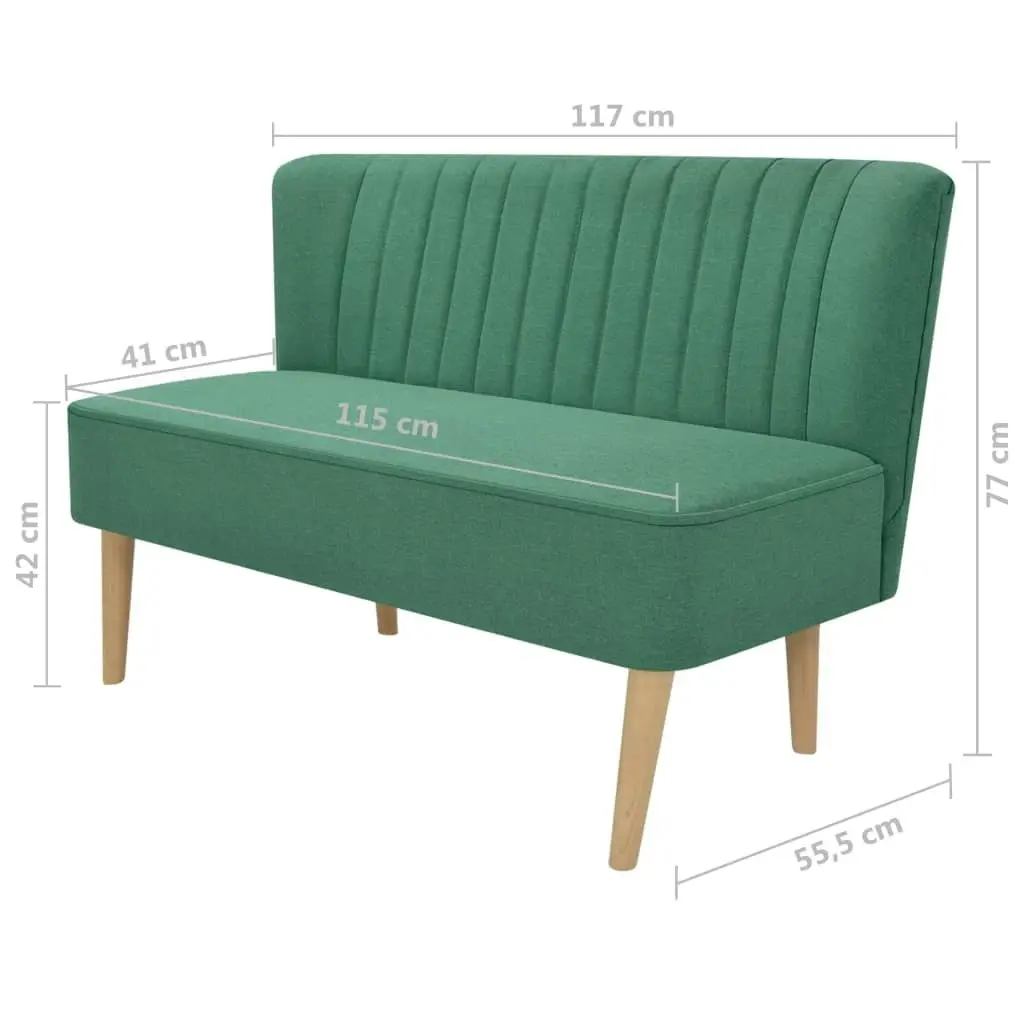 Sofa Fabric 117x55.5x77 cm Green 244073