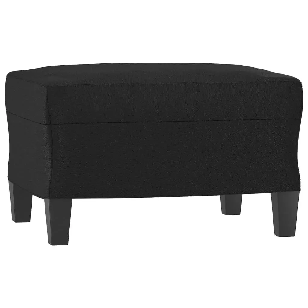 Sofa Chair with Footstool Black 60 cm Faux Leather 3201159