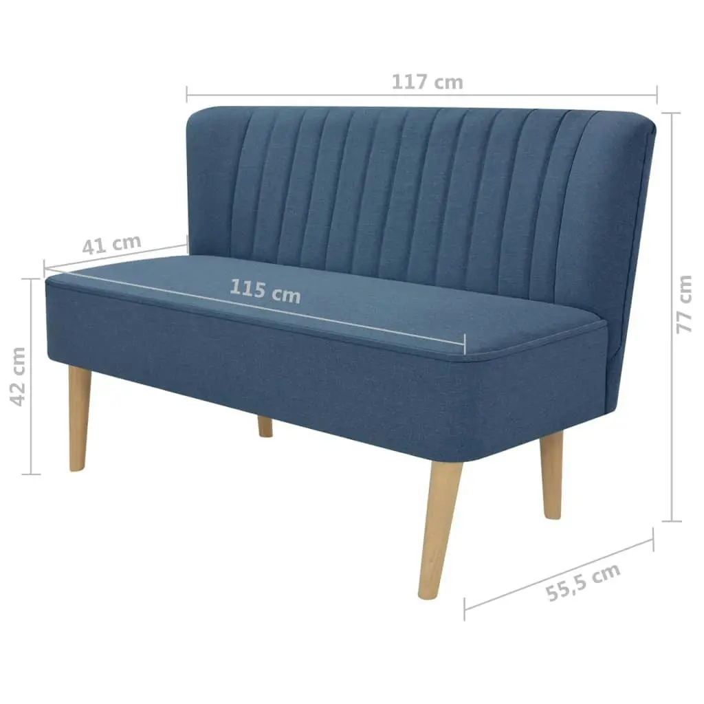 Sofa Fabric 117x55.5x77 cm Blue 244072