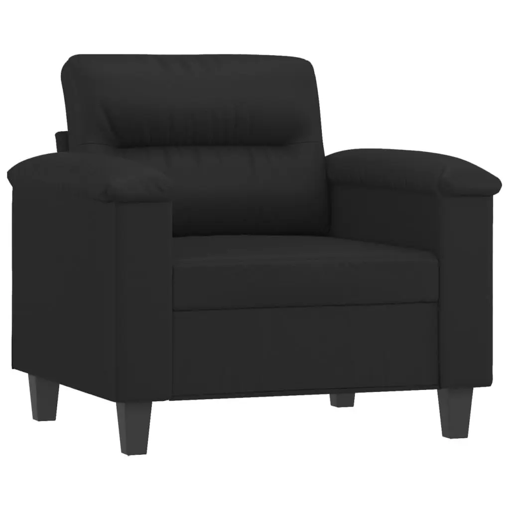 Sofa Chair with Footstool Black 60 cm Faux Leather 3201237