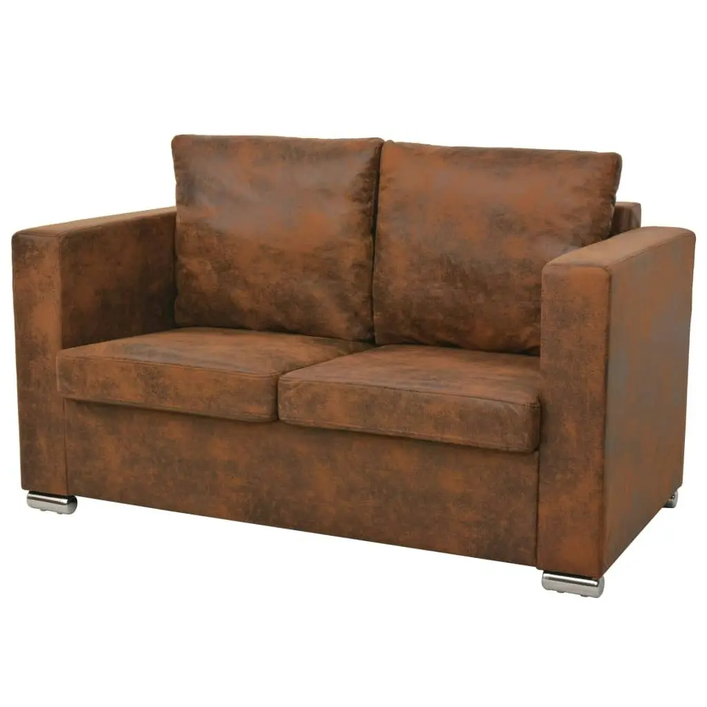 Sofa Set 3 Pieces Artificial Suede Leather 274886