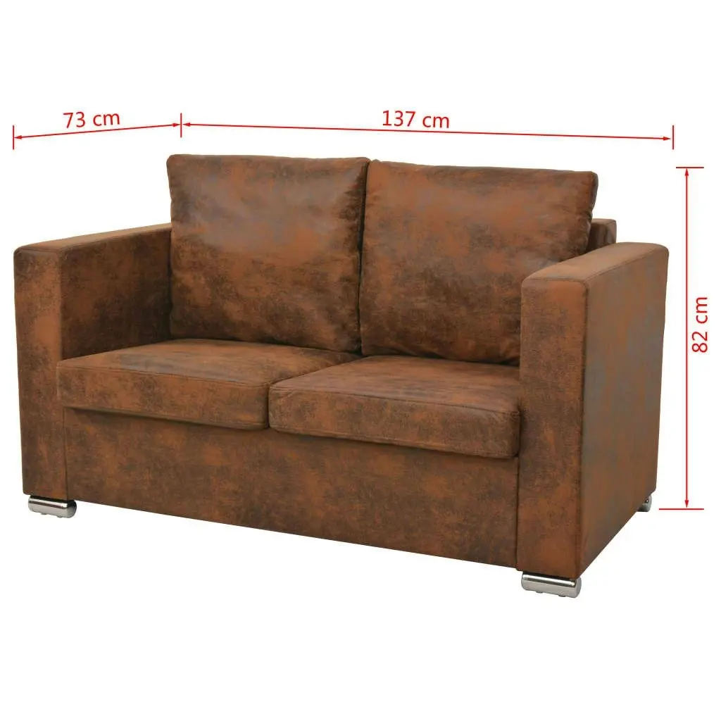 Sofa Set 3 Pieces Artificial Suede Leather 274886