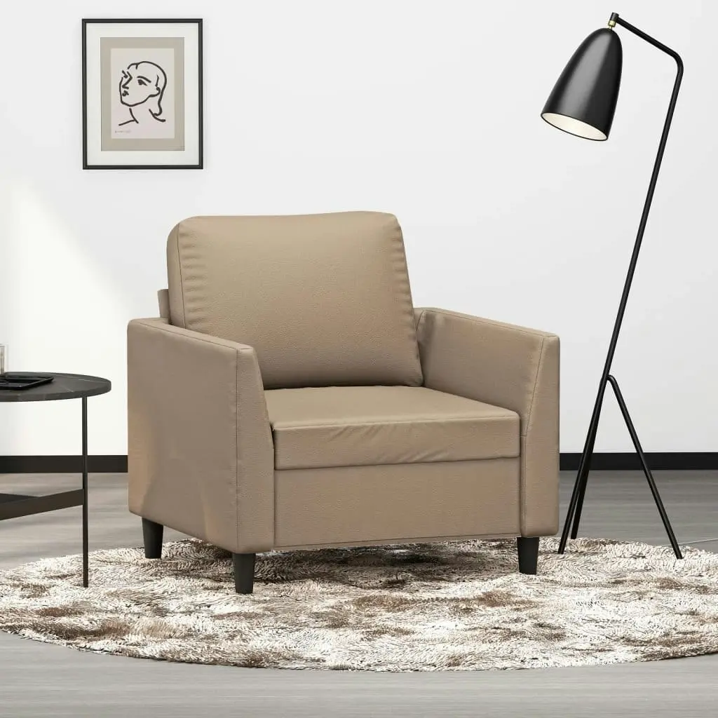 Sofa Chair Cappuccino 60 cm Faux Leather 359327