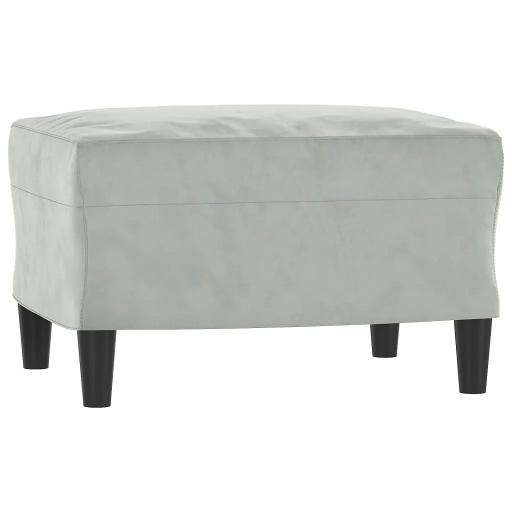 Sofa Chair with Footstool Light Grey 60 cm Velvet 3201045