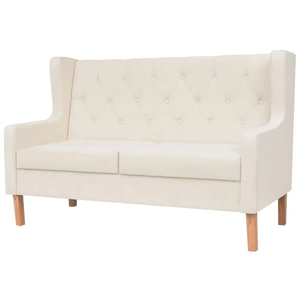 Sofa Set 2 Pieces Fabric Cream White 274930