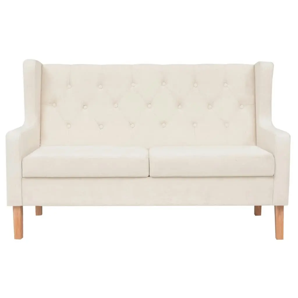 Sofa Set 2 Pieces Fabric Cream White 274930