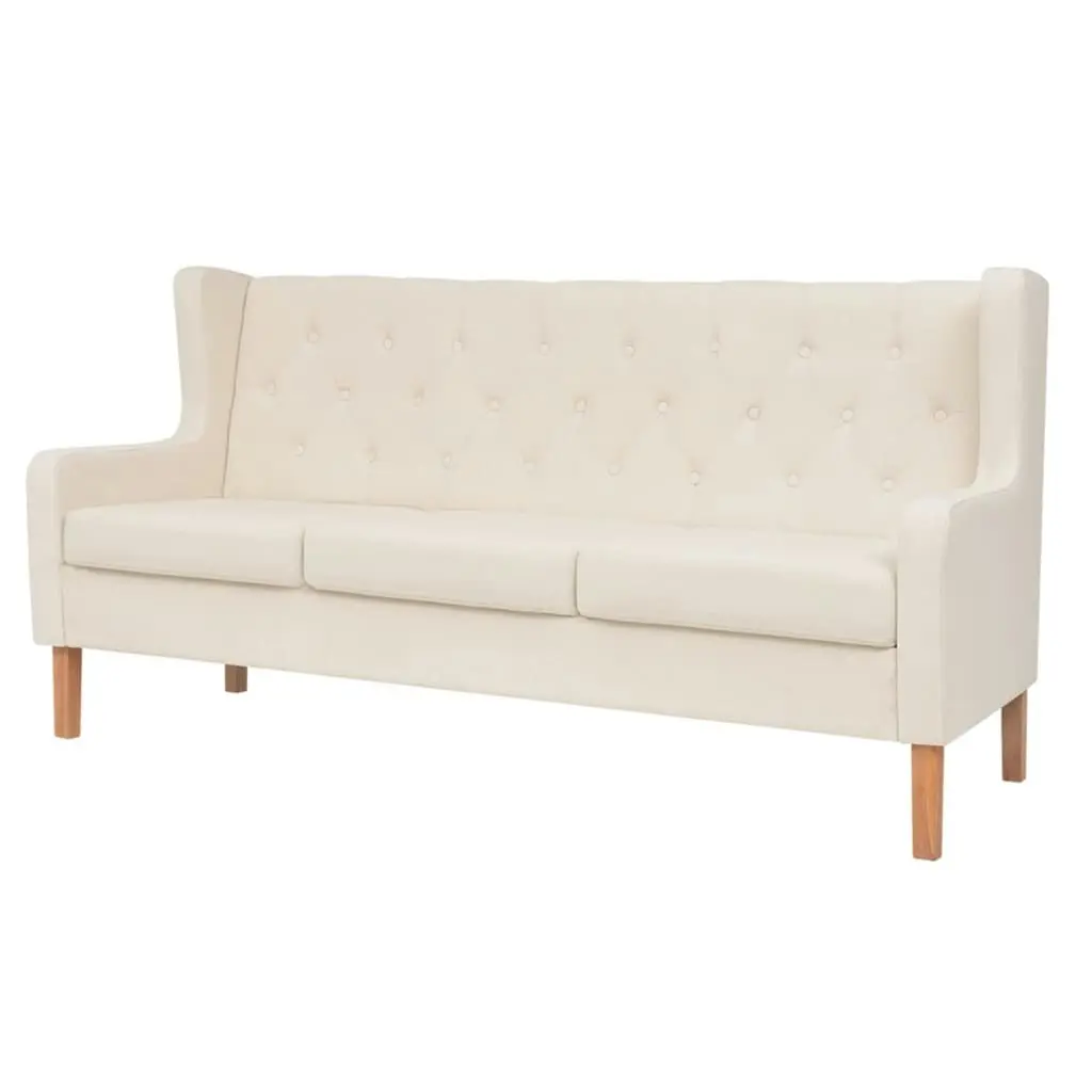 Sofa Set 2 Pieces Fabric Cream White 274930