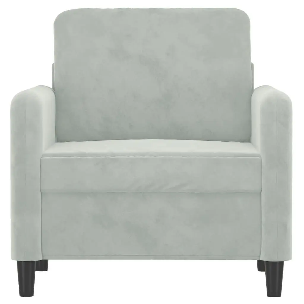 Sofa Chair Light Grey 60 cm Velvet 359422