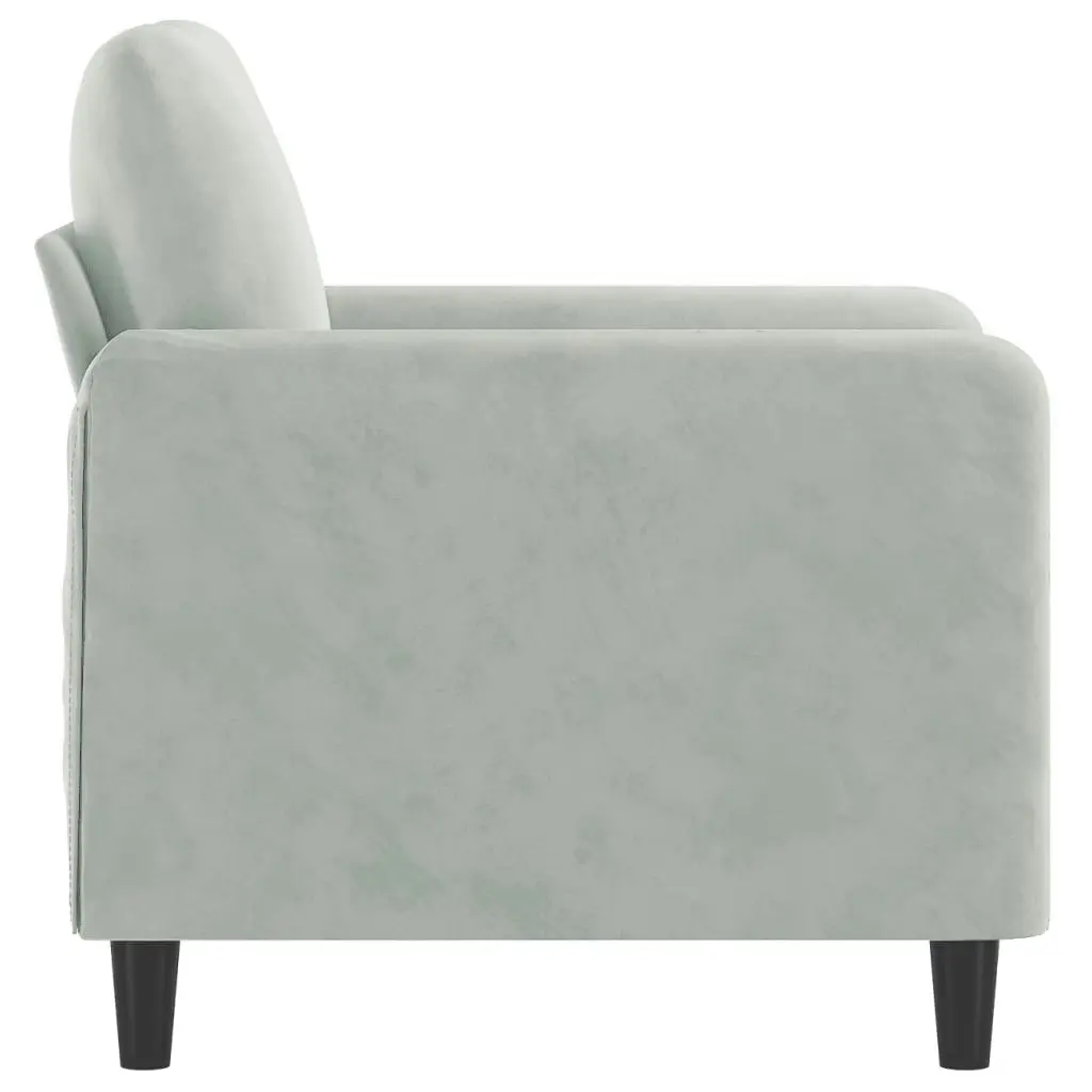 Sofa Chair Light Grey 60 cm Velvet 359422