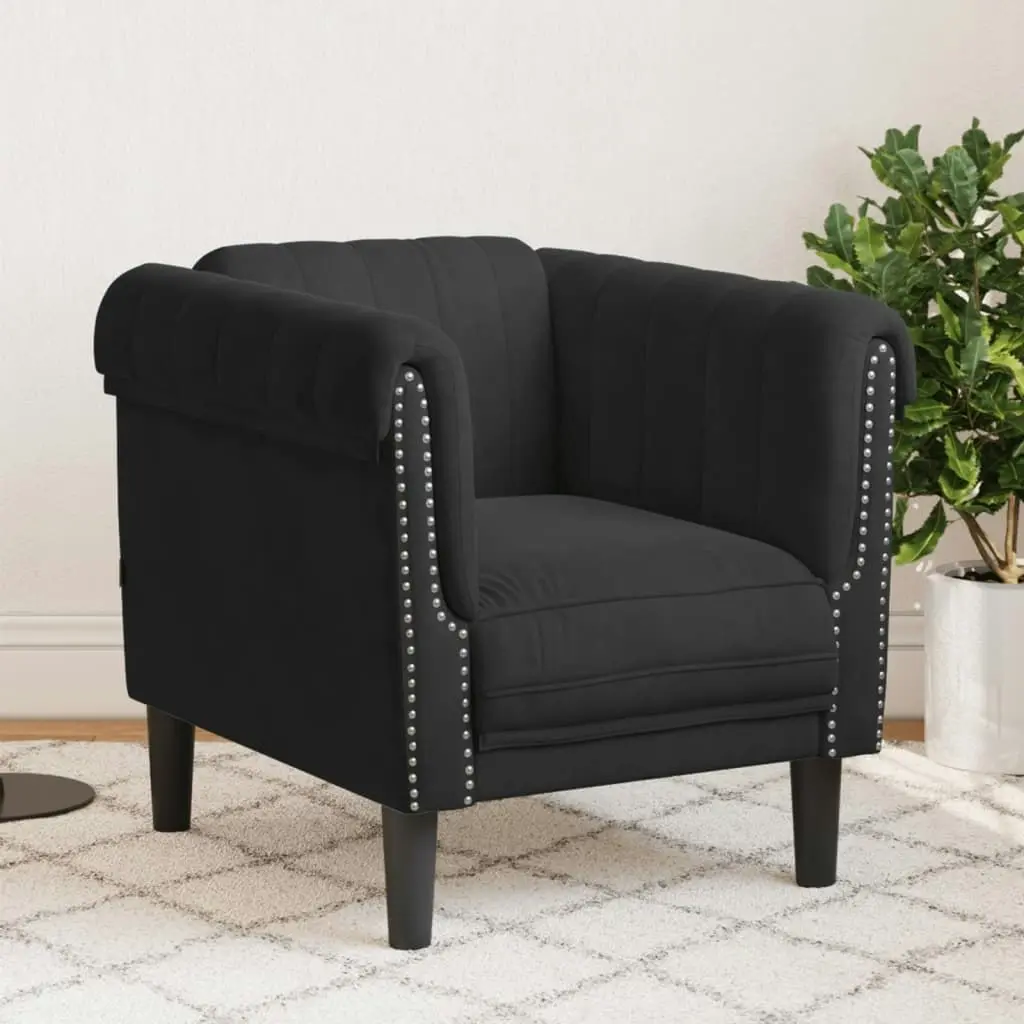 Sofa Chair Black Velvet 372570