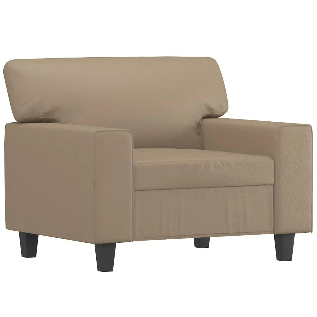 Sofa Chair with Footstool Cappuccino 60 cm Faux Leather 3201163