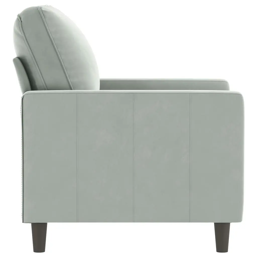 Sofa Chair Light Grey 60 cm Velvet 359179