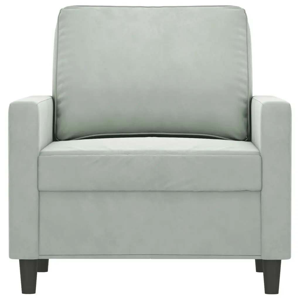 Sofa Chair Light Grey 60 cm Velvet 359179