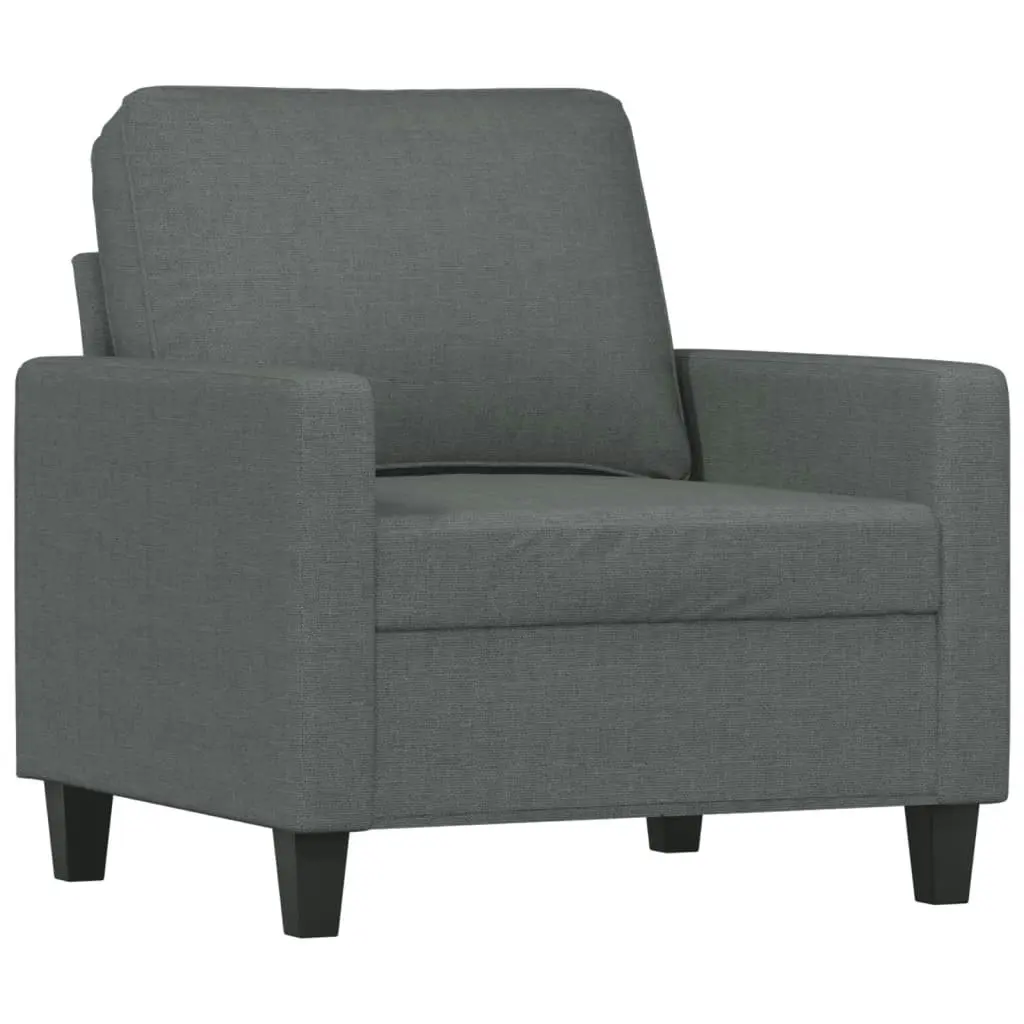 Sofa Chair with Footstool Dark Grey 60 cm Fabric 3201030