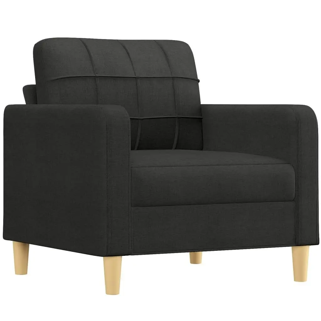 Sofa Chair with Footstool Black 60 cm Fabric 3200997