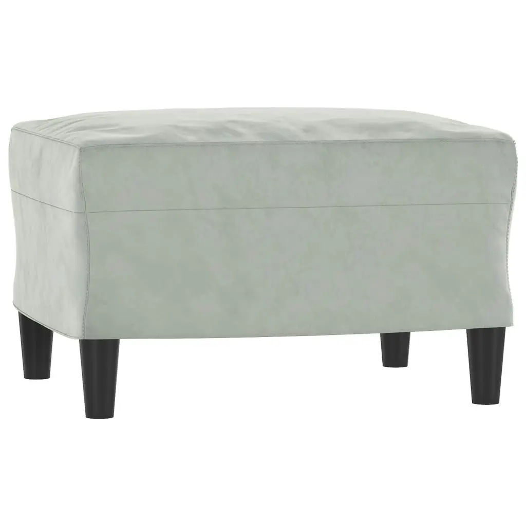 Sofa Chair with Footstool Light Grey 60 cm Velvet 3201164