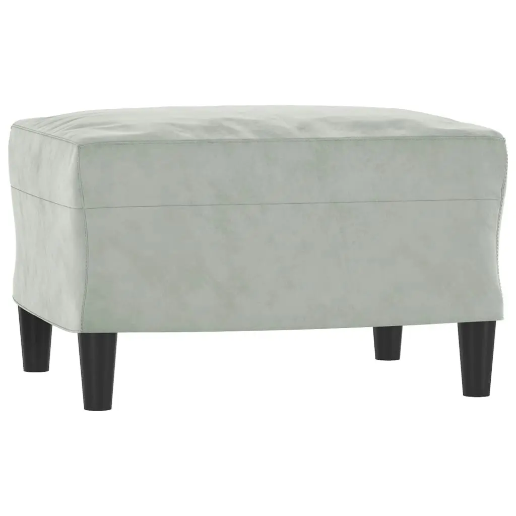 Sofa Chair with Footstool Light Grey 60 cm Velvet 3201097