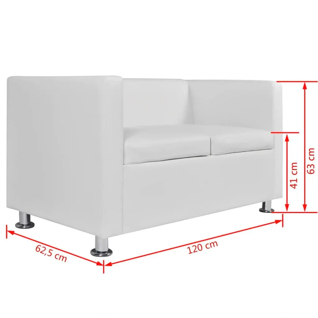 Sofa Set Artificial Leather 3-Seater and 2-Seater White 272180