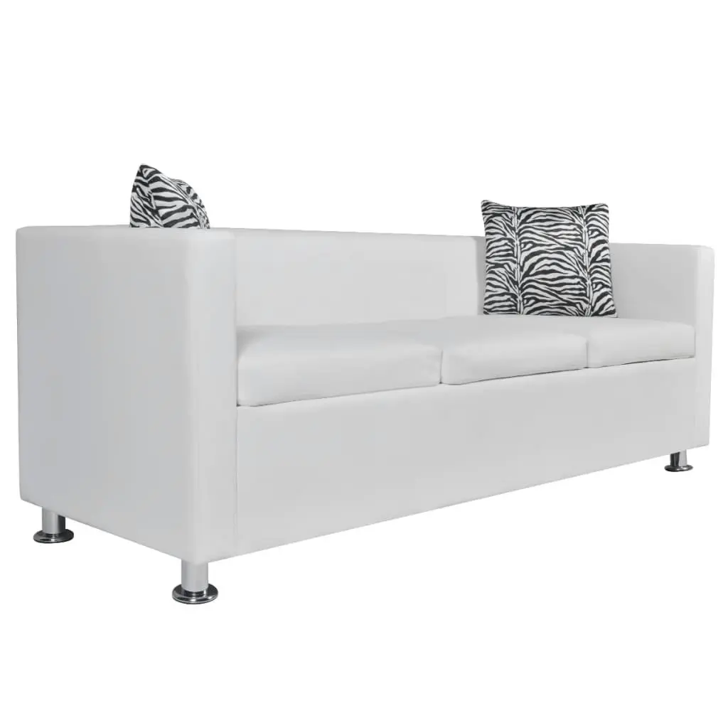 Sofa Set Artificial Leather 3-Seater and 2-Seater White 272180