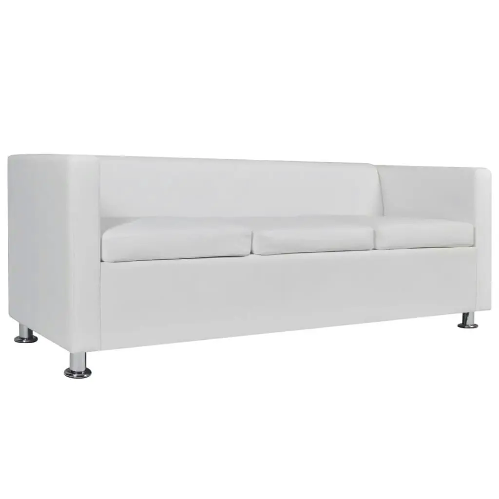 Sofa Set Artificial Leather 3-Seater and 2-Seater White 272180