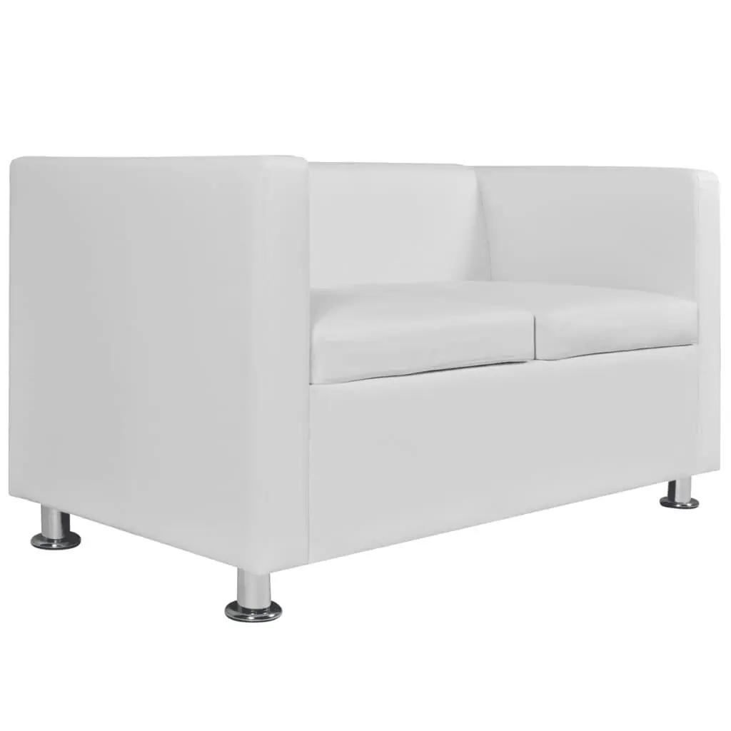 Sofa Set Artificial Leather 3-Seater and 2-Seater White 272180