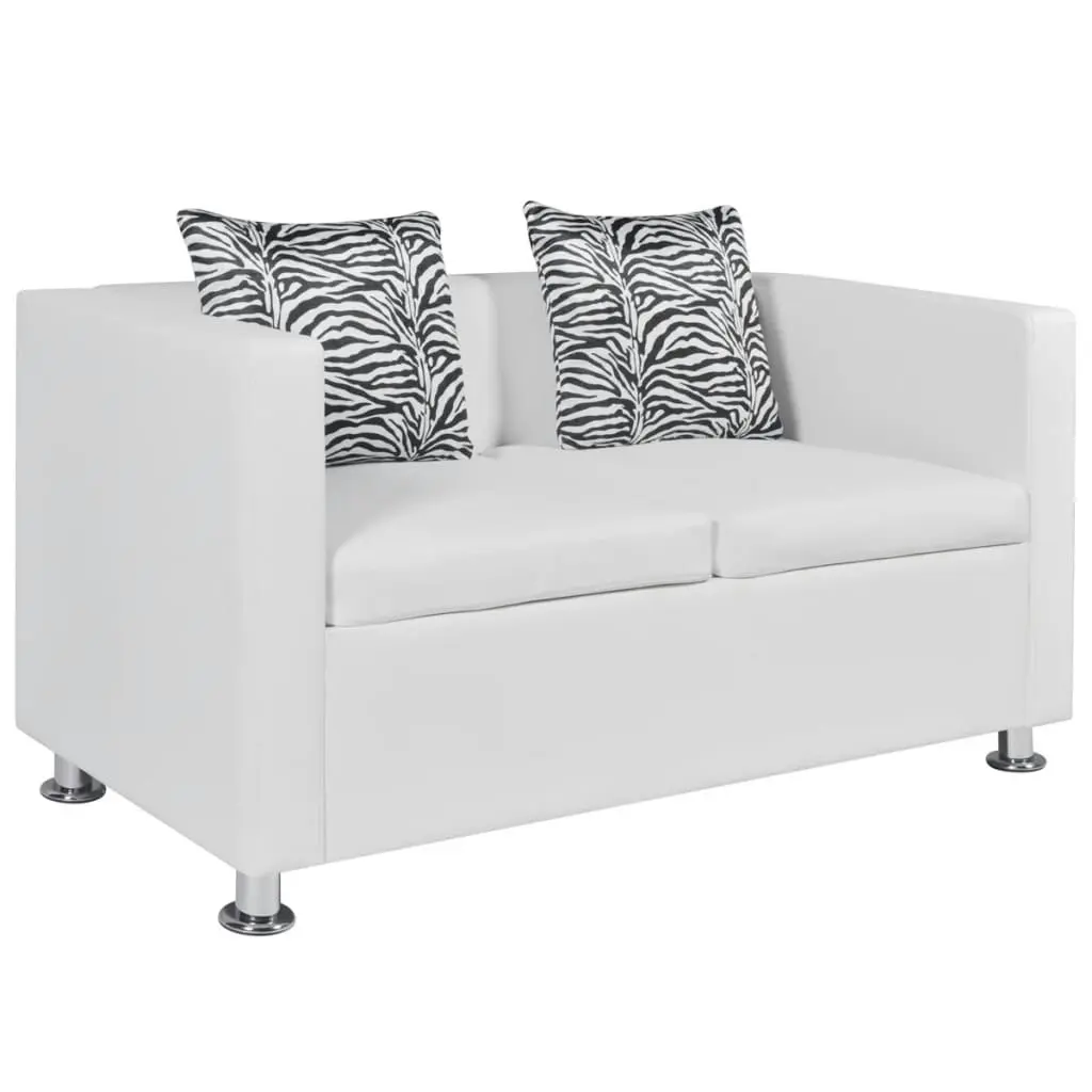 Sofa Set Artificial Leather 3-Seater and 2-Seater White 272180