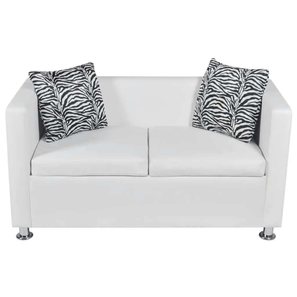 Sofa Set Artificial Leather 3-Seater and 2-Seater White 272180