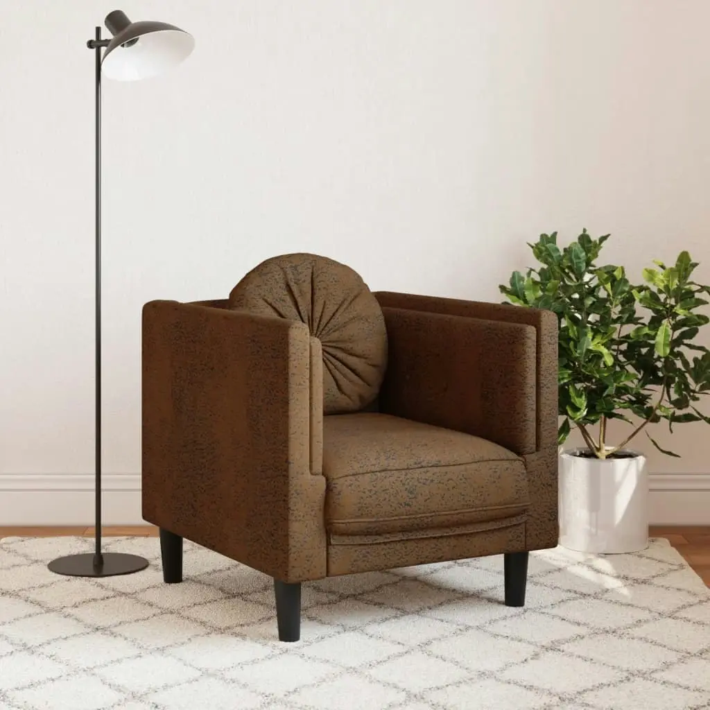 Sofa Chair with Cushion Brown Velvet 372631