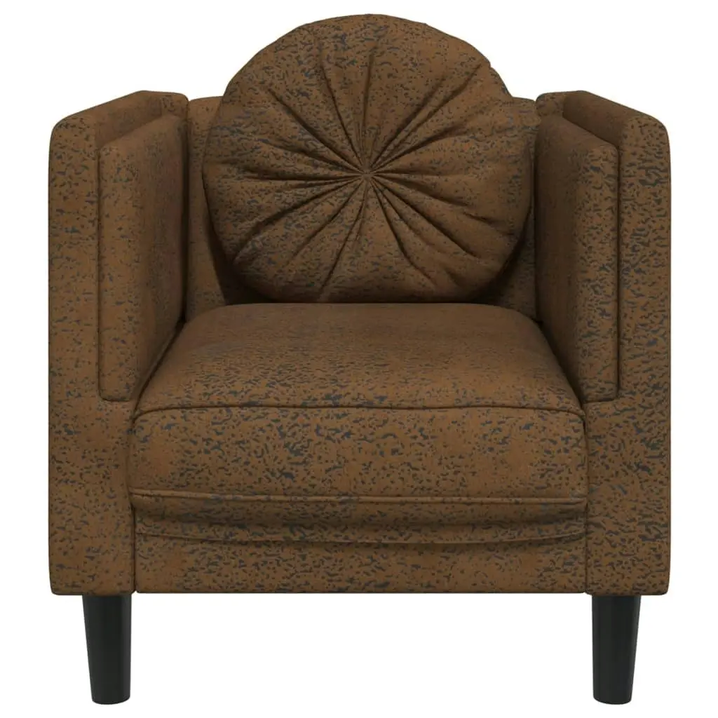 Sofa Chair with Cushion Brown Velvet 372631