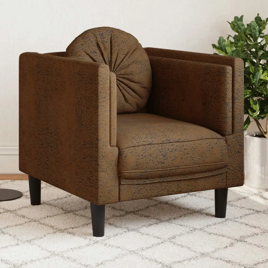 Sofa Chair with Cushion Brown Velvet 372631