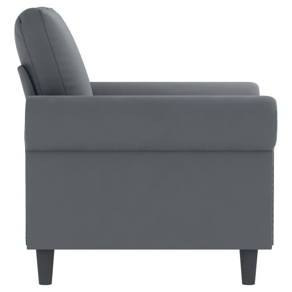 Sofa Chair Dark Grey 60 cm Velvet 359510