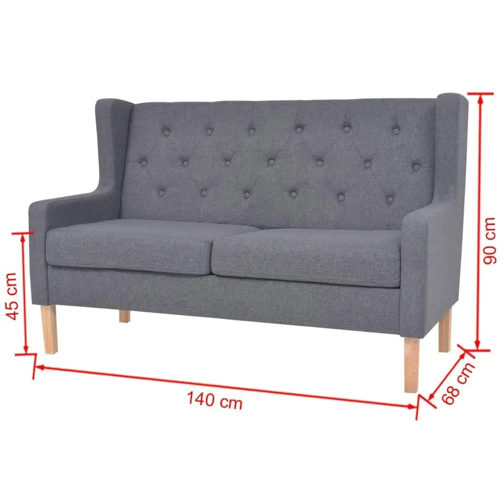 Sofa Set 2 Pieces Fabric Grey 274934