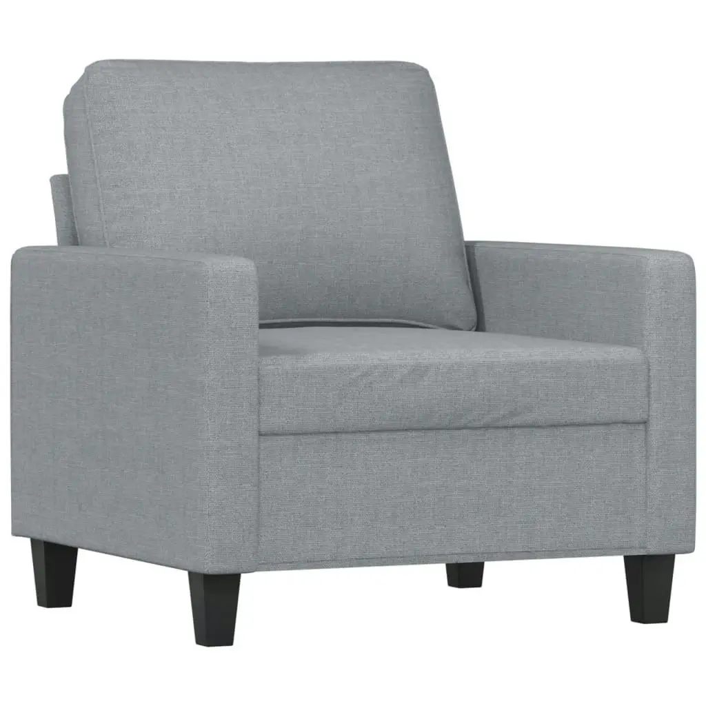 Sofa Chair with Footstool Light Grey 60 cm Fabric 3201029