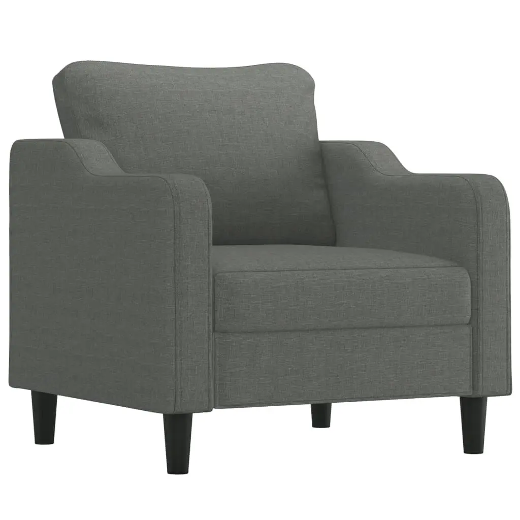 Sofa Chair with Footstool Dark Grey 60 cm Fabric 3201128