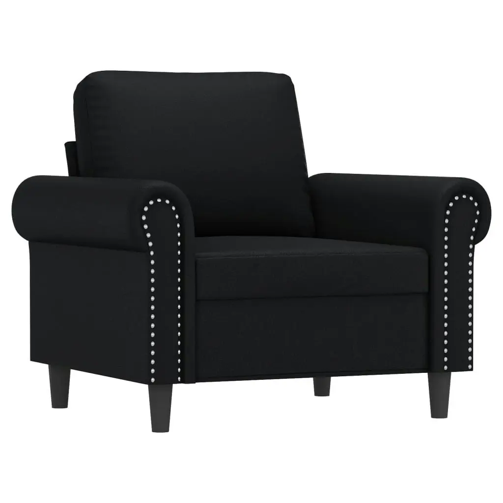 Sofa Chair with Footstool Black 60 cm Faux Leather 3201200