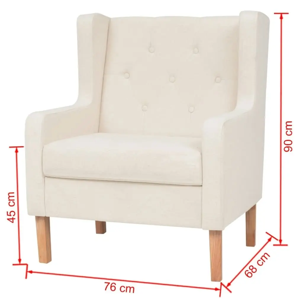 Sofa Set 2 Pieces Fabric Cream White 274928