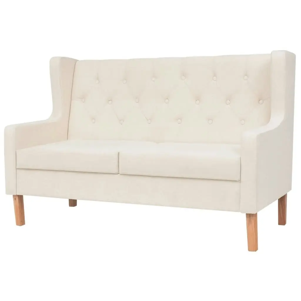 Sofa Set 3 Pieces Fabric Cream White 274931