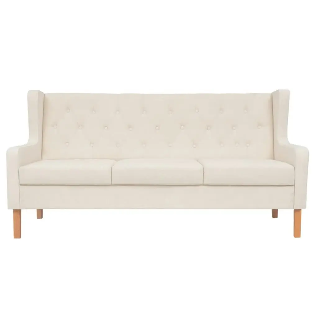 Sofa Set 3 Pieces Fabric Cream White 274931