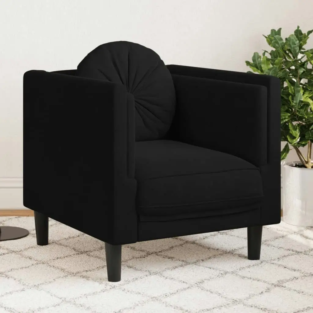 Sofa Chair with Cushion Black Velvet 372627